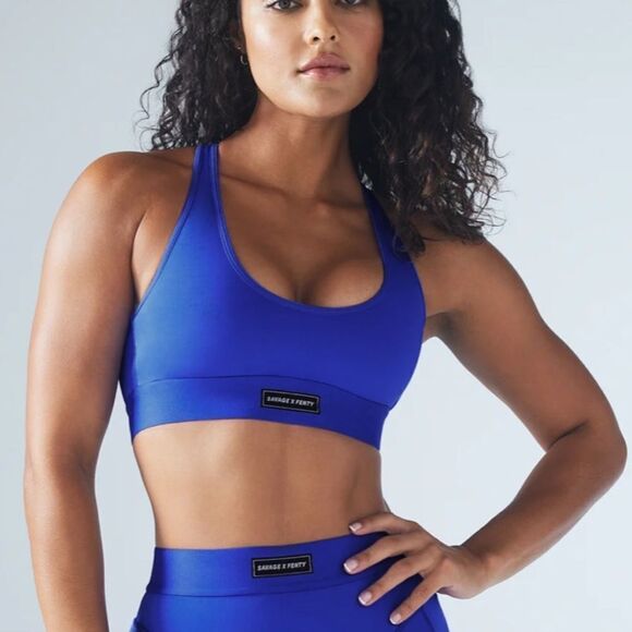 SAVAGE X FENTY Lineup Low-Impact Sports Bra True Blue M NWT in packaging - Picture 1 of 7